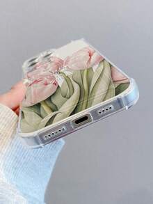 1个郁金香图案透明防震TPU手机壳，可作为节日礼物，兼容iPhone XS/XS Max/XR/11/12/13/14/15/16 Pro/17/Pro Max/14/15/16 Plus，带卡槽 - 無色 - 查看 5