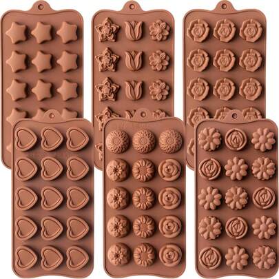 Stampo Per Dolci E Caramelle Stampo Per Cioccolatini In Silicone Alimentare - 3 Pezzi, 6 Forme Per Tavoletta, Resistente Al Caldo E Freddo Stampo Antiaderente Forno Freezer