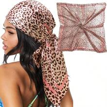 35" Large Satin Head Scarf For Women Silk Hair Scarf Solid Color Hair Bandana For Night Hair Wrap Sleeping - 粉色 - 查看 3