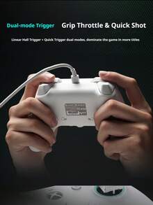 GAMESIR G7 SE Game Controller: Hall Effect Joysticks, 5 Million Click Lifespan, 5-Level Motor Vibration, Anti-Slip Texture On The Back, Lockable Back Buttons, Cloud-Like Finish Cover + Controller. - Cloudless Moon - View 7