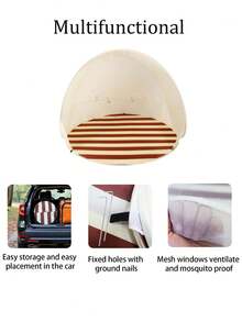 Courtyard Picnic 1-3 Person Tent - Portable Foldable Family Tent With Ventilation Door, Lightweight 4-Season Khaki Tent, Suitable For Outdoor Adventure, Outdoor Gear, Beach Tent And Multipurpose Tent. Ideal For Outdoor Activities, Camping, Travel, Outdoor Accessories, And Camping & Hiking Equipment. - Multicolor - View 5