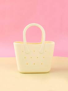 Women's Tote Bag, Cute Small Silicone Design Handbag With Double Handles For Christmas And Thanksgiving Gifts - 米色 - 查看 1