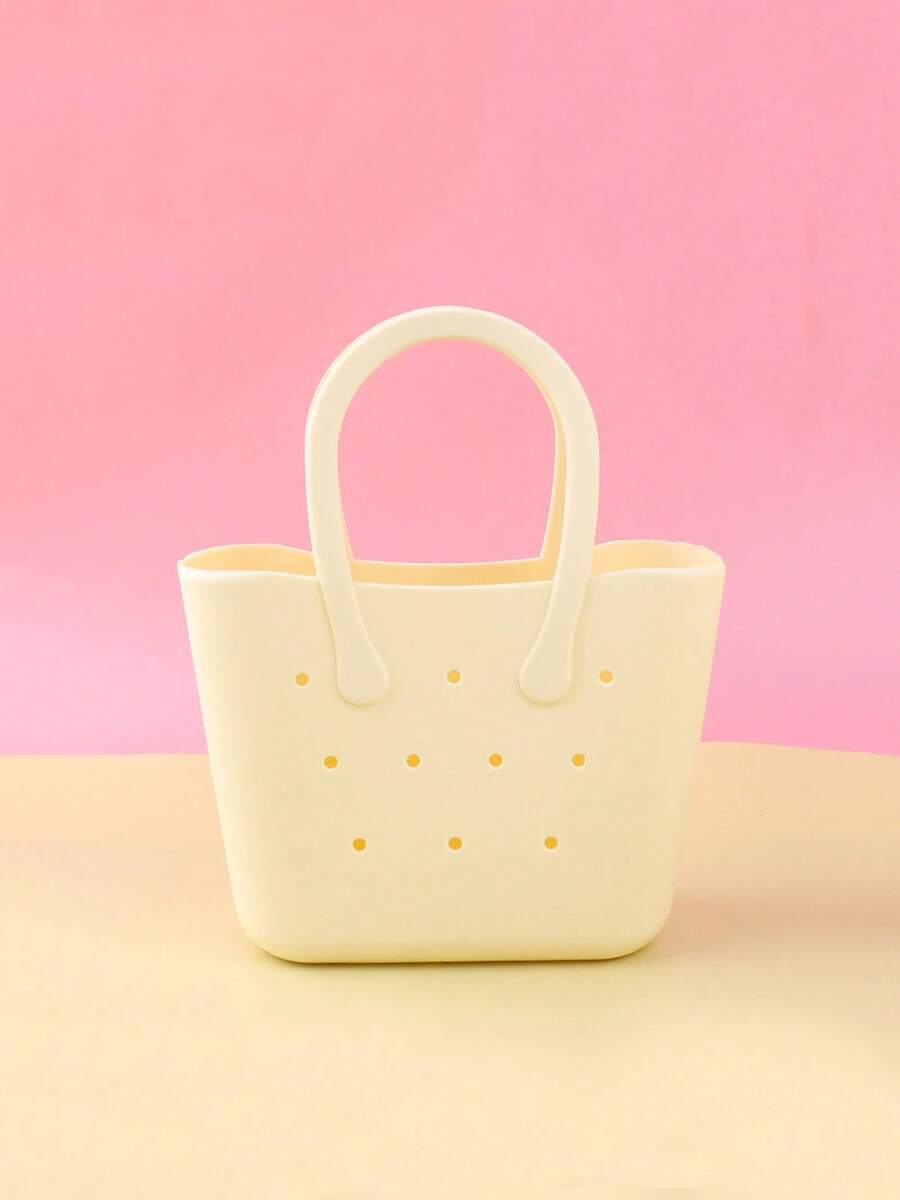 Women's Tote Bag, Cute Small Silicone Design Handbag With Double Handles For Christmas And Thanksgiving Gifts - 米色 - 查看 1