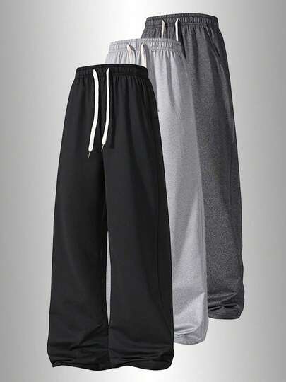 Women's Loose Wide Leg Casual Sweatpants - Straight Leg With Drawstring Design, Suitable For Daily Wear, Commuting And Running, Valentine's Day Gift