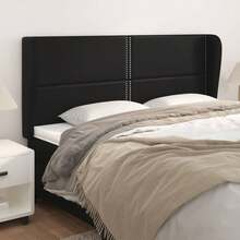 vidaXL Tête de lit con oreilles Nero 203x23x118/128 cm Similicuir - nero - Visualizzare 1