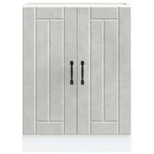 vidaXL Meuble de base de lavabo Lucca gris béton bois ingénierie - Gris - Voir 4