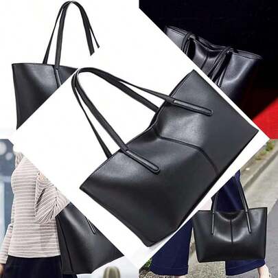 SHERCHPRY Bolso Tote para Mujer, Bolsa de Hombro para Mujer de Piel PU Gran Capacidad Bolso de Trabajo Bolsoss de Compras Tote Bag Elegante y Resistente para Uso Diario, 30*14*24cm