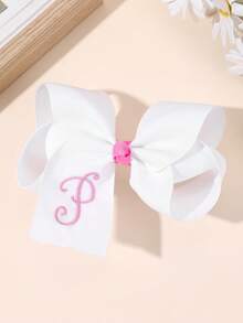 1个26字母蝴蝶结发夹，A-Z字母刺绣蝴蝶结发夹，白色芭蕾舞风格丝带发卡，适合女孩返校礼物、情人节礼物、青少年发饰 - 白色 - 查看 12