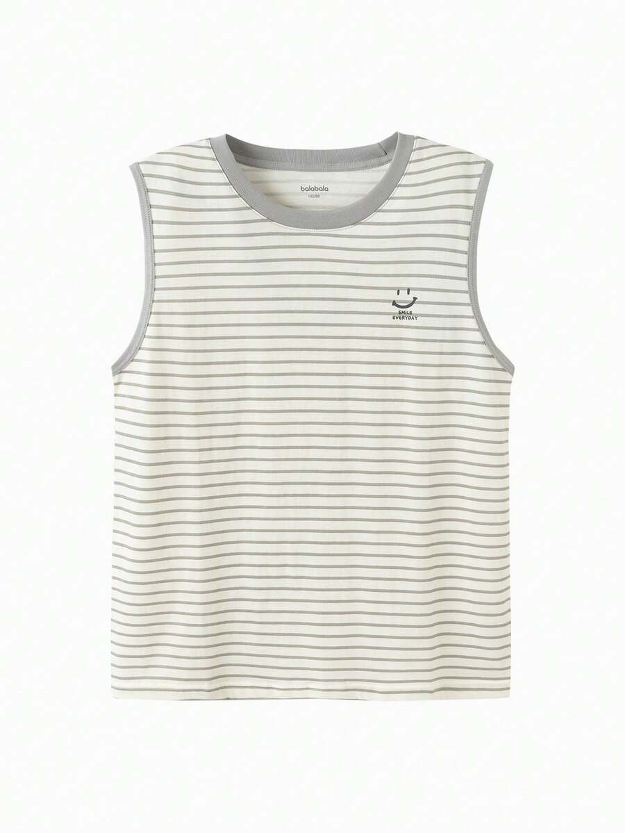 Balabala Unisex Sleeveless Top, Cool & Quick-Dry Fabric, Soft Touch Comfort, Summer Tank Top - White Grey Tone - View 1