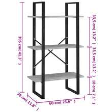 vidaXL Étagère de rangement gris béton 60x30x105 cm ingegneria del legno - Grigio - Visualizzare 7