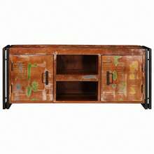 vidaXL Mobile TV Multicolore 120 x 30 x 50 cm Legno massello riciclato - Multicolore - Visualizzare 5