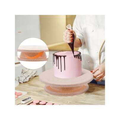 1 stuk draaiplateau voor taarten, draaibare taartdecoratiestandaard, bakgereedschap voor thuis, PP-materiaal, antislipvoet, taartpresentatieplateau, bakbenodigdheden, lichtgewicht taartstandaard, draaiplateau van 28 cm, spuitzakgereedschap