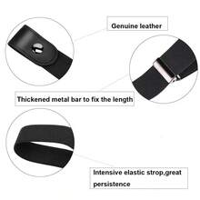 3PCS No Buckle Elastic Belt Set, Invisible Stretch Belt For Women & Men, Adjustable High Stretch Waistband For Jeans & Pants – Universal Size 24-40 Inch, Leather & Canvas, Comfort Fit No Bulge - mặc định - Xem 8