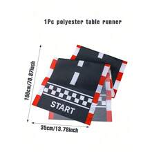 1pc Football Theme Table Runner, 180*35cm Polyester Tablecloth, Football Themed Tablecloth, Football Party Decor, Football Birthday Party Supplies, Football Event Decoration, Home Decor, Kitchen Decor, Dining Table Decor, Holiday Party Supplies, Bridal Shower Favor, Baby Shower Decor, Wedding Guest Gifts - 賽道 - 查看 6