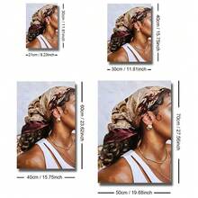 1幅带框/不带框波西米亚抽象墙面艺术海报，极简主义非洲女性时尚画作，适用于宿舍、公寓、客厅、卧室、现代家居装饰 - 棕色 - 查看 7