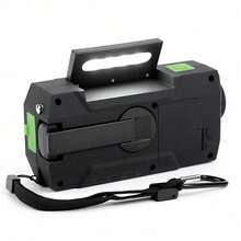 Portable Emergency Crank Radio Solar Wind Up Hand Crank Weather Radio FM/AM USB Torch Light Flashlight Camping Reading Lamp SOS Function - Green - View 5