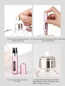 1pc 5ml Bright Pink Perfume Bottle, Perfume Storage Bottle, Refillable Spray Bottle, Inverted Perfume Bottle, Reusable Small Bottle, Perfume Decanting Spray Bottle - Multicolor - View 10