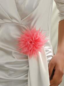 1 chiếc ghim cài áo hình hoa organza thủ công độc đáo, phong cách Pháp cổ điển, thanh lịch và thời trang, màu đen, thiết kế tối giản phù hợp với vest, váy, trang phục dự tiệc, phụ kiện đa năng, món quà tuyệt vời dành cho phái nữ. - Hồng - Xem 4