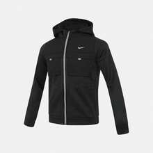 Teen Boy Nike NSW City Utility FZ Hoodie MM Knit Jacket IO0763-010 - Black - View 1