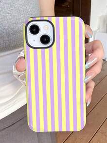 1 chiếc ốp lưng điện thoại cứng 2 trong 1 bóng bẩy, họa tiết sọc nhiều màu sắc nghệ thuật tối giản, tương thích với Samsung 11/12/13/14/15/16/17 Pro Max, phiên bản quốc tế, không phải phiên bản nội địa. - Nhiều màu - Xem 2