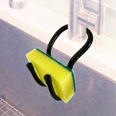 Sling Flexible Sink Caddy, Sink Sponge Holder Organizer, Non - Slip U2013 Holds Sponge, Scrubbing Brush Or Dishrag, Not Hiding Dirt, Easy To Clean - Black
