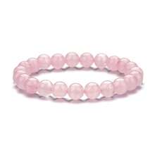 1PC 8mm Natural Stone Rose Quartz Lava Stone Tiger Eye Stretch Bracelet - Semi-Precious Gemstone Beaded Jewelry For Women & Men, Dainty Yoga Healing Bracelet Gift - Multicolor - View 19