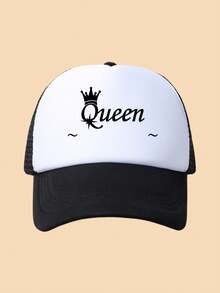 1pc Customized "Queen" Text Children's Truck Mesh Cap, Fashionable Versatile Baseball Hat, Suitable As A Gift, Suitable For Girls' Daily Use - Multicolor - View 3
