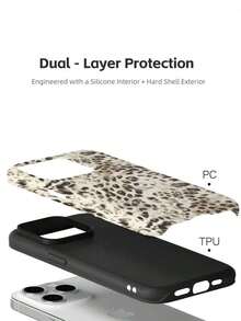 xercxerc Leopard Print Pattern 2-In-1 Hard PC + Soft TPU Case With Large Window And Drop Protection For  17, 11 12 13 14 15 16 17 Pro, Pro Max,PM,, And Air - Weiss - Übersicht 8