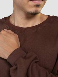 POLARBEAR Crew Neck Sweatshirt, Casual Basic Cotton, Brooklyn Laugh Print - 鏽棕色 - 查看 3