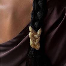 Women's Woven Metal Hair Scrunchies - Premium Elastic Hair Ties With Ponytail Hook, Multifunctional Hairstyle Accessory ,Hair Elastics ,Hair Rubber Bands ,Hair Rope - Multicolor - View 2