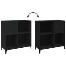 vidaXL Armoire à disques noir 84,5x38x89 cm ingénierie du bois - Noir - Voir 7