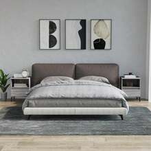 vidaXL Mesas de cabecera 2 unidades Sonoma gris 40x35x50 cm - Gris - Ver 1