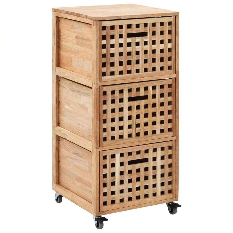 vidaXL Armadio da bagno 41x41x91 cm Legno di Noyer massiccio - Castano - Visualizzare 1