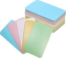 100 piezas Tupalizy Tarjetas de mensaje en papel en blanco pequeñas, tarjetas de visita, tarjetas de vocabulario de doble cara, etiquetas de regalo DIY (5 colores) - Blanco - Ver 1