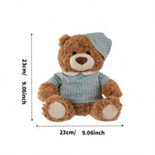 Miniso 1pc Sitting Cute Bear Plush Doll, Soft And Comfortable Touch, Holiday And Daily Decoration, Sweet Birthday Gift, Polyester Material - Multicolor - View 9