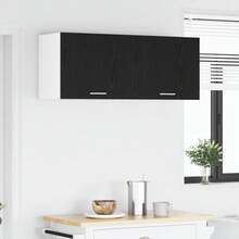 vidaXL Armoire suspendue 2 pcs Chêne noir et Blanc 50 x 31 x 40 cm - Noir - Voir 4