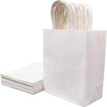 50pcs Kraft Paper Gift Bags, Kraft Paper Drawstring Bags - 21 X 11 X 27 Cm With Handles - Gift Bags -- Suitable For Birthday, Wedding, Christmas And Party Celebrations - Multicolor - View 7