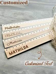 Personalized Ruler - Custom Name/Text, Clear Scale Markings, Wooden Measuring Tool. Ideally Suited For School Use In Offices And Art Projects - Perfect Gift Choice: Birthdays, Teacher Appreciation Day