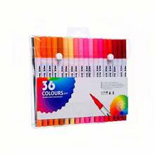 60 Colors Watercolor Marker Pen Set, Sketch Pens, Double-Ended Fineliner Pens, Student Art Supplies - Multicolor - View 11