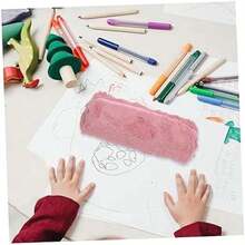 Solid color felt case, stationery cover, beautiful makeup bag, storage bag for wallet, suitable for adolescents, girls, boys, students - como en la foto - Ver 7