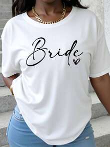 T-Shirt Women Wedding  Shirt Bridal Party Gift Cute  Tee For Bachelorette Party Wedding Celebration  Outfit White Top - trắng - Xem 1