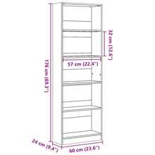 vidaXL Bibliothèque Blanc 60x24x176 cm Legno d'ingegneria - Bianco - Visualizzare 9