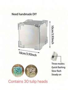一款精美的DIY郁金香灯，一款DIY自组装夜灯，情人节礼物，生日礼物，创意卧室装饰，仿真花朵夜灯，是情人节、生日、圣诞节和新年礼物的理想之选，多种颜色可选。 - 彩色 - 查看 6