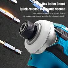 原装 Mamidw 380N.M 无绳冲击起子无刷电动螺丝刀木工/电钻/T型模式钻头，适用于 Makita 18V 电池，不含电池 - 藍色 - 查看 2