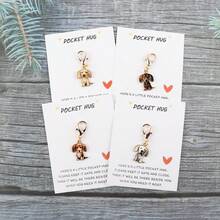 可爱口袋腊肠犬钥匙扣，腊肠犬钥匙扣包挂件钥匙链可爱小狗挂件礼物宠物生日派对礼物 - 彩色 - 查看 15