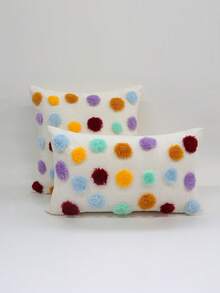 1个/2个彩色波点毛绒抱枕套，现代简约奢华风格装饰靠垫套，不含枕芯，柔软雪尼尔面料，17.7*17.7英寸（45*45厘米）/11.81*19.68英寸（30*50厘米），适用于客厅沙发、卧室、沙发、床等装饰，是情人节的绝佳礼物。 - 彩色 - 查看 7