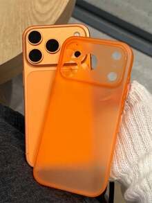 New Luxury UltraThin Matte Case Suitable For IPhone 17 Pro Max Air 16 15 14 Plus 13 12 11Pro Max Clear Translucent Shockproof Slim Lens Protection Cover - Orange - View 3