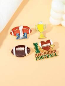 1 pezzo Spilla a forma di trofeo ispirata al calcio, accessorio di abbigliamento in lega con goccia d'olio, badge divertente, spilla, spilla da cappello, spilla per zaino, ciondolo per borsa, regalo perfetto di spilla per i migliori amici - Multicolore - Visualizzare 2