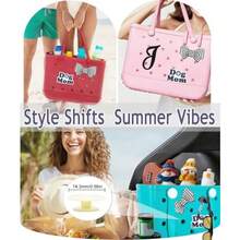 5-Pack Letter Charm Set For Bogg Bags - PVC Rubber Accessories With Key Holder Clips And Insert Hooks Compatible With  Totes And Beach Bags - BlackJ - View 7