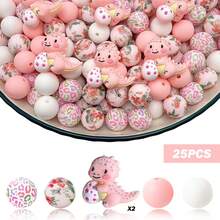 25/42/64颗3D恐龙及恐龙蛋系列硅胶珠套装 - 粉色、红色、蓝色、绿色恐龙及恐龙蛋造型设计 - 可爱动物造型珠子 - 非常适合DIY制作钥匙扣、项链、手链、装饰笔、珠宝和吊坠 - 适合作为节日和生日礼物 - 恐龍系列 - 查看 18